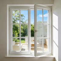 Fenêtre à battants en aluminium à double vitrage, style français, avec grille décorative, à rupture de pont thermique et insonorisée, pour villa