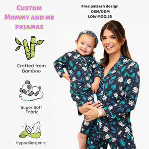 批发妈妈和孩子睡衣两件套 柔软针织服装 幼儿女孩服装 低起订量 - Product Image 4