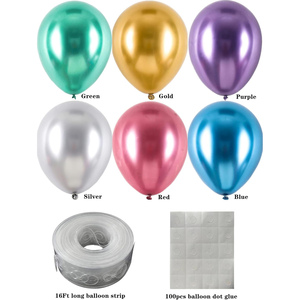 Factory Direct Selling 12'' 100% Latex Single <b>Balloon</b> Standard Pastel Chrome Metallic Color Eco-friendly Glossy Easter - Product Image 2