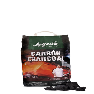 Carbón de Olivo Legua en Bolsa de 3 kg, Modelo 8426720001196, para Barbacoa, Larga Duración, Hecho en España para Exportación, Disponible en Grandes Cantidades - Product Image 1