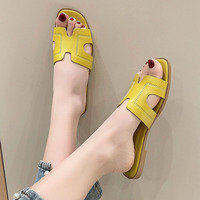 Tongs de mode unisexe tendance, légères et antidérapantes, à bout carré et ouvert, pour femme, nouvelle collection été
