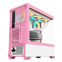 Boîtier de jeu d'ordinateur ATX en verre trempé rose OEM Boîtier de jeu pour PC Boîtier d'ordinateur et tours Châssis de bureau