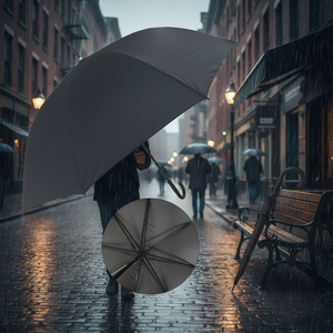 73cm Black <b>Automatic</b> Travel <b>Umbrella</b> New Design 36pcs/CS 8K Ribs Three-Folding and Straight Styles Auto Open Function - Product Image 3