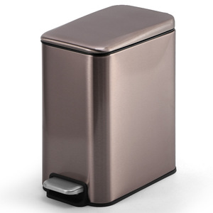 Xinan Compact 8L Stainless Steel Foot <strong>Pedal</strong> Waste <strong>Bin</strong> PP <strong>Liner</strong> Keeps Lid Open Home Office Bathroom Bedroom Living Modern - Product Image 2