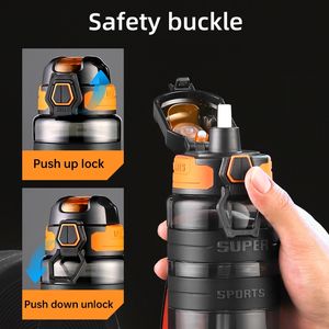 Personalisierbare Outdoor Tritan-Sport-Trinkflasche für Camping, Sport, Fitnessstudio, Kunststoff-Wasserflasche mit Strohhalm - Product Image 5