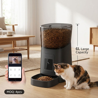 Distributeur automatique de nourriture pour animaux de compagnie intelligent avec application WiFi Tuya 6L, angle réglable, caméra 1080P, pour chats et chiens