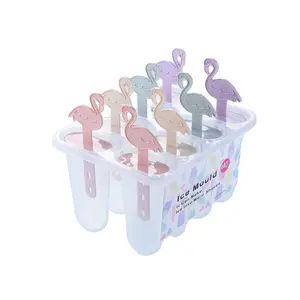 Lovely flamingo homemade ice cream tray mould plastic ice block moulds