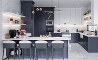 Armoire de cuisine style Shaker, design moderne, en bois massif, prête à assembler pour la maison