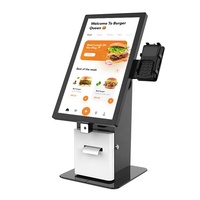Kiosque de commande de bureau à écran tactile à paiement automatique de comptoir de 21.5 pouces avec imprimante thermique