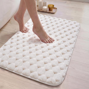 Alfombra de Baño Rectangular de Felpa con Textura Simple, Antideslizante, Absorbente, de Secado Rápido, para Uso Doméstico, de Fibra de Poliéster, Color Sólido - Product Image 2