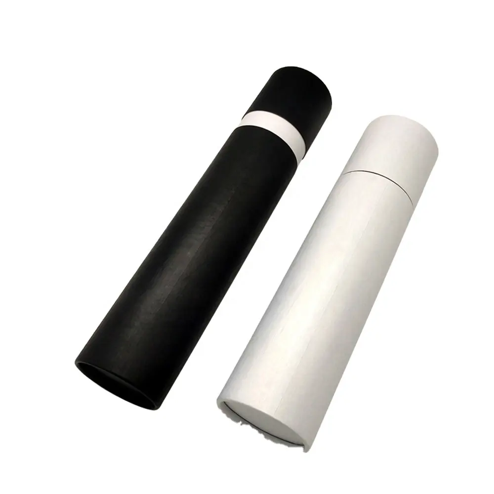 High quality wholesaling custom logo white black luxury cacao lightweight tube packaging paper tube box with lid for shop