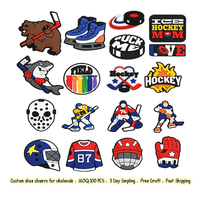 Parches de PVC para Zapatos de Hockey sobre Hielo, Adornos Personalizados para Calzado Deportivo, para Fanáticos, Mamás, Niños, Adolescentes, Recuerdos de Fiesta, Regalos de Cumpleaños, Venta al Por Mayor