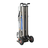 Système de purification d'eau RO mobile 500L/H pour lavage de vitres de voitures commerciales, avec pompe et chariot mobile en acier inoxydable