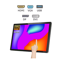 Nuevo Monitor Táctil LCD VGA de 18.5 Pulgadas, Pantalla Táctil para PC, Panel de Pantalla con Retroiluminación LED, Digital HD, Táctil Capacitivo de 10 Puntos, Carcasa de Metal