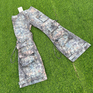 <b>Factory</b> Custom Full Digital Print Street Style Multiple Pockets Cargo Flared Sweatpants - Product Image 3