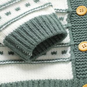 <span class=keywords><strong>Set</strong></span> per Neonati Unisex, Cardigan in Maglia e Salopette con Bottoni, Abbigliamento in Maglia per Bambini - Product Image 3