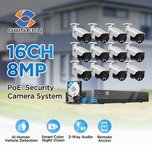 ระบบกล้องวงจรปิด GWSECU 16 ช่อง NVR 4K Poe เสียง 2 ทาง 12*8MP แบบใช้สาย ภาพสีเต็มรูปแบบ ระบบตรวจจับใบหน้า AI มองเห็นในเวลากลางคืน ระบบ IP สำหรับบ้าน - Product Image 2