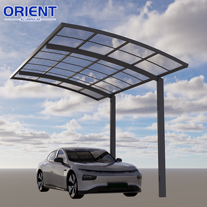 Abri de voiture en aluminium sur mesure en forme de R avec auvent de <span class=keywords><strong>garage</strong></span> en polycarbonate résistant à la neige et à l'eau pour <span class=keywords><strong>garage</strong></span> simple - Product Image 4