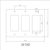 Cubierta de placa de pared de 3 tomas, interruptor y cubierta de enchufe, material de PC, cubierta de toma dúplex, cubierta blanca brillante, moderna