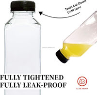 PTPACK Bouteilles de jus personnalisées les plus vendues, contenants réutilisables transparents pour boissons froides, bouteilles de lait transparentes