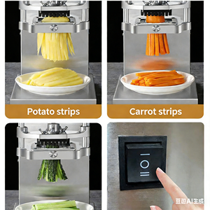 Coupe-légumes et extracteur <span class=keywords><strong>de</strong></span> jus électrique 2 en 1 en acier inoxydable, machine <span class=keywords><strong>à</strong></span> couper les bâtonnets <span class=keywords><strong>de</strong></span> pommes <span class=keywords><strong>de</strong></span> <span class=keywords><strong>terre</strong></span> pour restaurant et snack-bar - Product Image 3