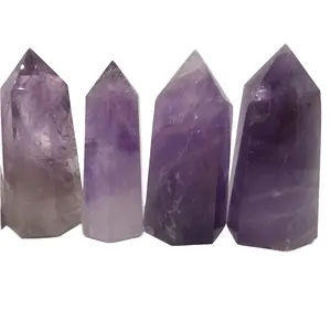 批发方尖碑愈合水晶棒天然紫水晶水晶点塔装饰