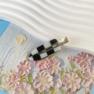 Fermaglio per capelli a scacchiera colorato per bambini, stile giapponese e coreano, fatto a mano, senza cuciture, per frangia laterale, accessori per capelli, all'ingrosso per produttori - Product Image 3