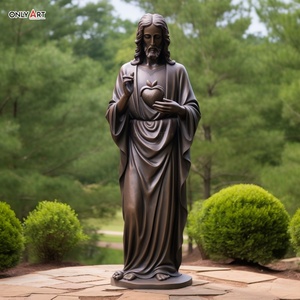 Décor religieux géant extérieur personnalisé en laiton Christus église rédempteur Statue grandeur nature catholique sacré-coeur jésus Statue en bronze - Product Image 2