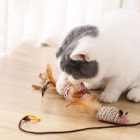 Ensemble de jouets pour chat interactif souris jouet boîte-cadeau en bois vente chaude 7 pièces chat Teaser baguette chat drôle