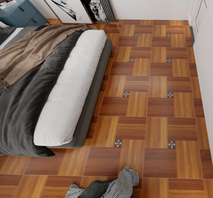 Carreaux de porcelaine rouges modernes style <span class=keywords><strong>parquet</strong></span>, motif puzzle artistique Versailles, 800x800mm, épaisseur 10mm, <span class=keywords><strong>pour</strong></span> revêtement de sol de <span class=keywords><strong>salon</strong></span>, villa, hôtel - Product Image 3