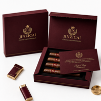 Boîtes à cigares rigides de luxe personnalisées en gros, en carton, avec logo 3D en relief, estampage à chaud en or, emballage de boîtes à cigares haut de gamme