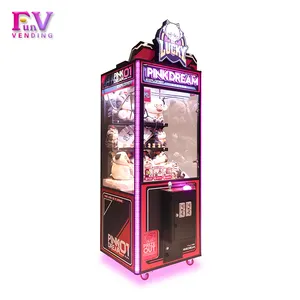 Factory direct sale Can customize logo sticker body color machine Forerunner Pink Dream Claw Machine Crazy Toy Crane Game kids