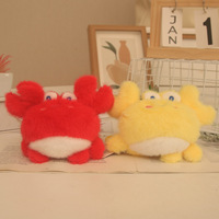 Boneka Kepiting Bordir Kawaii, Mainan Hewan Laut Merah Berbulu Lembut, Gantungan Tas Penghibur, Hadiah Ulang Tahun Unisex, Ransel Lucu