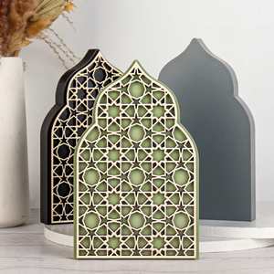 Eid Ramadan for Tables Islamic Home Wooden <b>Moroccan</b> Dome Decor - Product Image 1