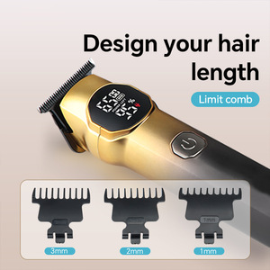 เครื่องตัดผมไฟฟ้าแบบมืออาชีพ ยี่ห้อ Custom Brand พร้อมจอ LCD สำหรับช่างตัดผมชาย แบบชาร์จได้ - Product Image 4
