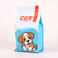 Sachet refermable à fond plat avec soufflet latéral, imprimé avec logo personnalisé, en matériaux recyclés écologiques, anti-odeur, pour aliments pour chiens