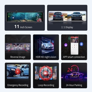 11 ''pouces rétroviseur caméra Dash Cam voiture Dvr avant et arrière 4K avec double objectif Wifi GPS Vision nocturne pour voiture - Product Image 2
