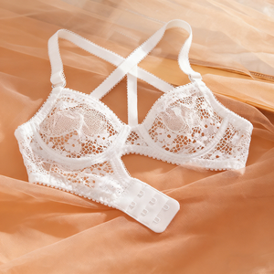 2025 Nieuwe Stijl Dames Sexy Witte BH Lingerie Bodysuit G-string Tweedelig Set Strik Sexy Casual BH en Ondergoed Set - Product Image 2