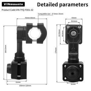Soporte de Perspectiva de 0 Grados VINmounts Compatible con LVS32, Soporte de Transductor Multimodo para Poste y Eje de Motor de Arrastre - Product Image 3