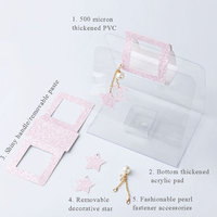 2021 coréen Bouquet frais fleur emballage boîte florale cadeau boîtes PVC Transparent boîte avec poignée emballage pour fleuriste fournitures