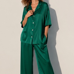 Conjunto de <span class=keywords><strong>Pijama</strong></span> de Satén Personalizado para Mujer, Sensación Suave, <span class=keywords><strong>Pijama</strong></span> Elegante, Ropa de Dormir para Mujer - Product Image 4