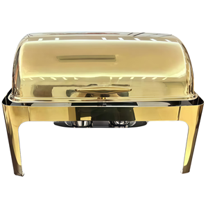 Plat de service de luxe 2026 9L en acier inoxydable doré avec compartiments intérieurs pour buffet traiteur - Product Image 1