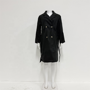 Cappotto Invernale <span class=keywords><strong>Beige</strong></span> per <span class=keywords><strong>Donna</strong></span>, Lungo e Ampio, Casual, Antivento, in Poliestere, Caldo <span class=keywords><strong>Trench</strong></span> Coat di Media Lunghezza - Product Image 2