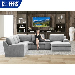 MANWAH CHEERS Fabric Living Room Sofa <strong>Affordable</strong> 5-Seater <strong>Sectional</strong> with Chaise and Console for Living Room - Product Image 3