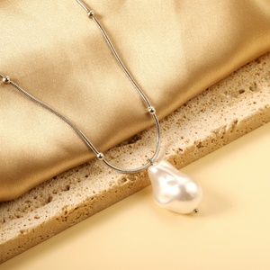 Ason Nuevo Collar de Perlas de Agua Dulce con Cadena de Serpiente, Chapado en Oro de 18k, Acero Inoxidable, Joyería de Moda para Mujer - Product Image 4