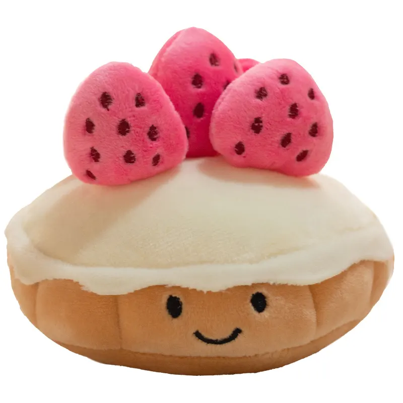New design cake ornament plush toys Cute Cartoon Kids Birthday party plush stuffed strawberry cake toys