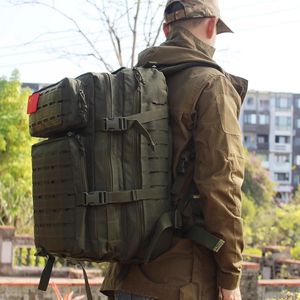 Men's Tactical Backpack 45L Camouflage Military Green Outdoor Hiking with Modular Design for Adventure and Mountaineering - Product Image 1