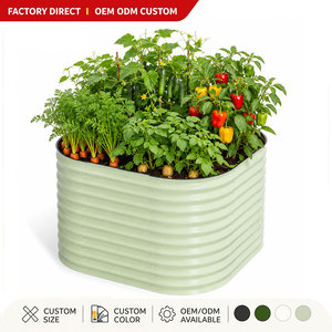 Metal Raised Garden Bed Custom Rounded Square Powder Coated Galvanized Steel Outdoor Planter Box Wholesale OEM ODM - Product Image 1