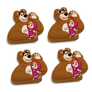 Vendite calde personaggio dei cartoni animati personalizzato marha <span class=keywords><strong>e</strong></span> Bear perline in Silicone eco-friendly perline focali per fai da te artigianato fatto a mano - Product Image 1
