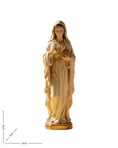 Estatua de la Virgen María Madre de Dios de 26 cm, Virgen María para Decoración del Hogar, Pintada a Mano, Santa María con Lirio, Material de Resina - Product Image 3